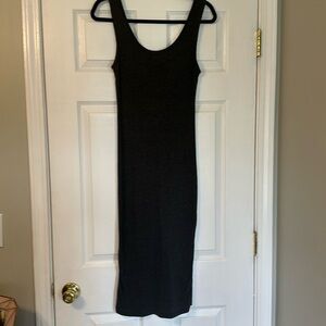 Thin ribbed sleeveless grey dress. Not see through. size Large